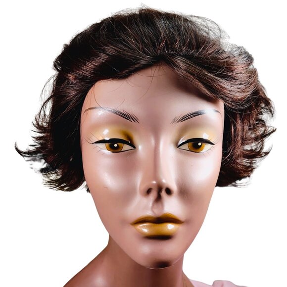 MilkyWay Human Hair Wig – Short Flipped Bob Auburn - Picture 4 of 7
